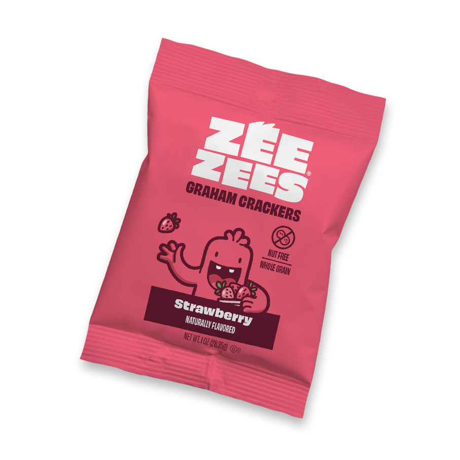 Zee Zees, Graham Crackers, Strawberry, WG, I/W, 1oz